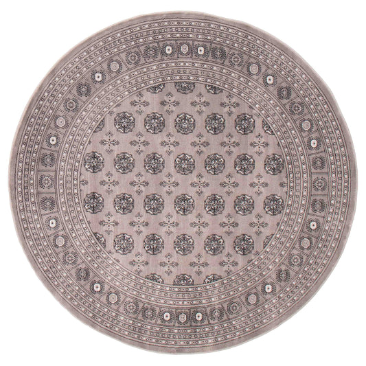 Tekke Grey Rug, Round 6'7" x 6'7"